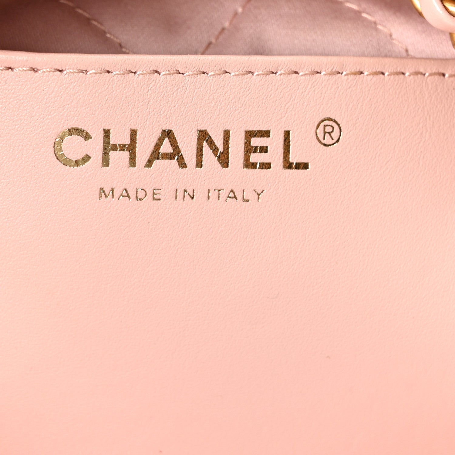 Chanel Shiny Calfskin Quilted Mini Chanel 22 Light Pink 1837751