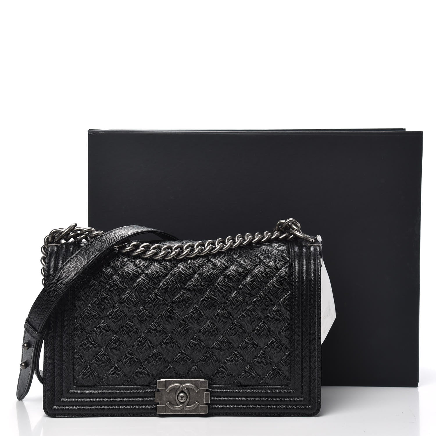 Chanel Caviar Quilted New Medium Boy Flap Black 10 of 11