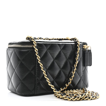 Chanel Lambskin Quilted Small CC Dynasty Vanity Case With Chain Black 3 of 10