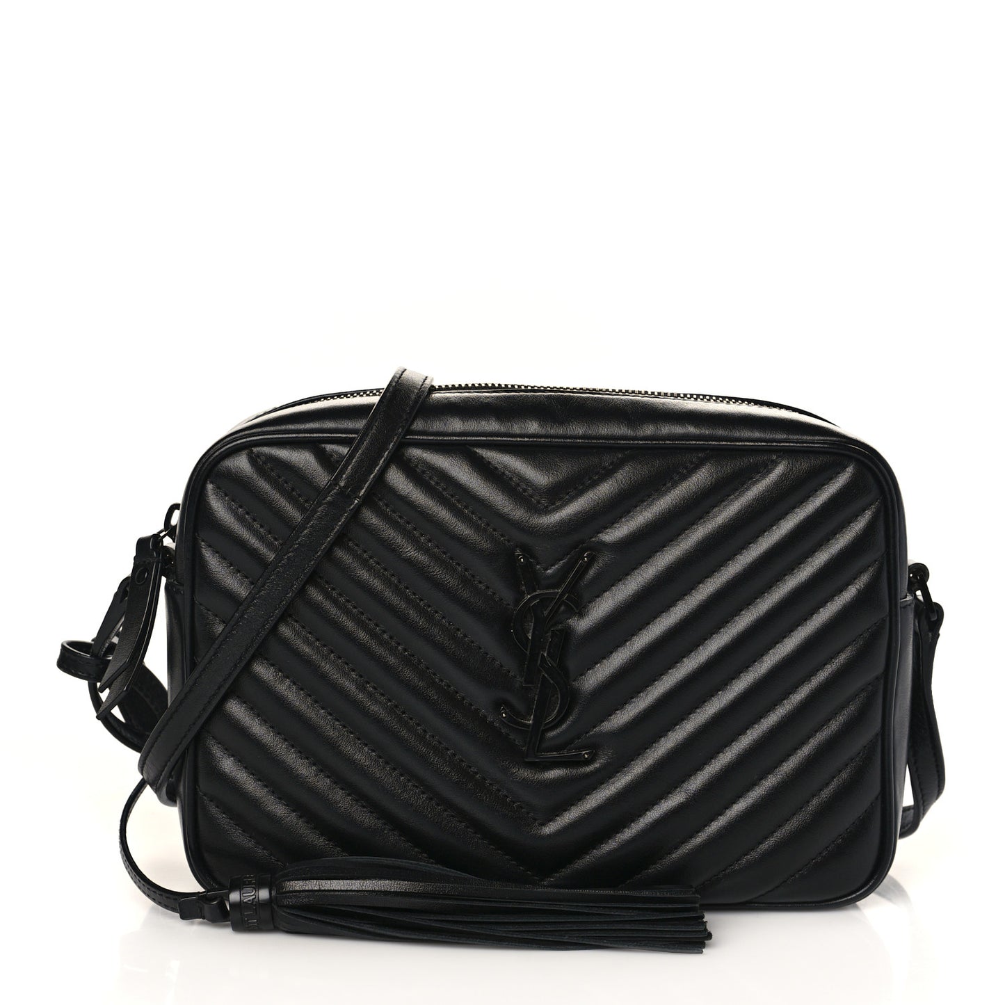Calfskin Matelasse Monogram Monochrome Lou Camera Bag Black