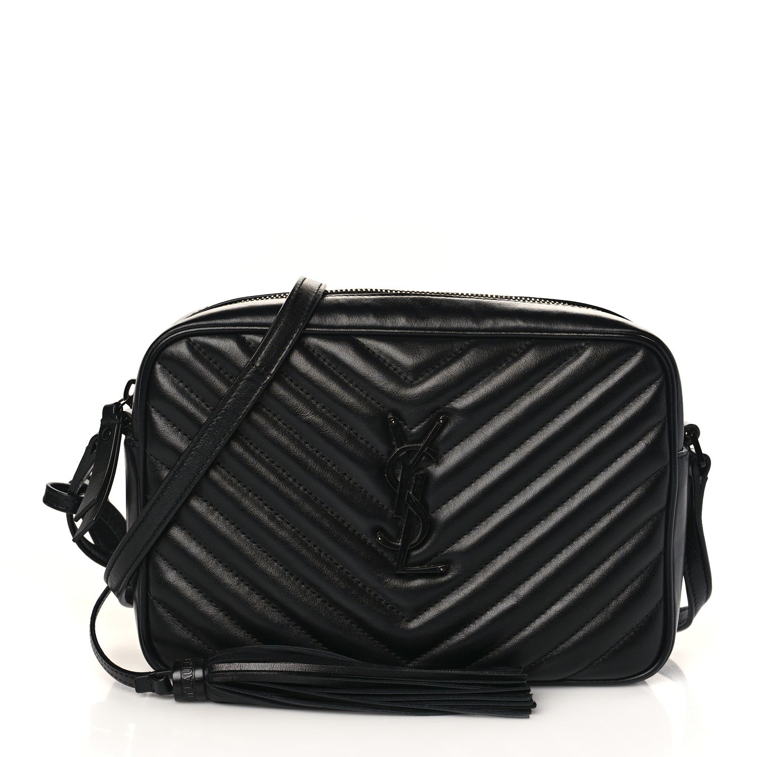 Saint Laurent Calfskin Matelasse Monogram Monochrome Lou Camera Bag Black 1 of 8