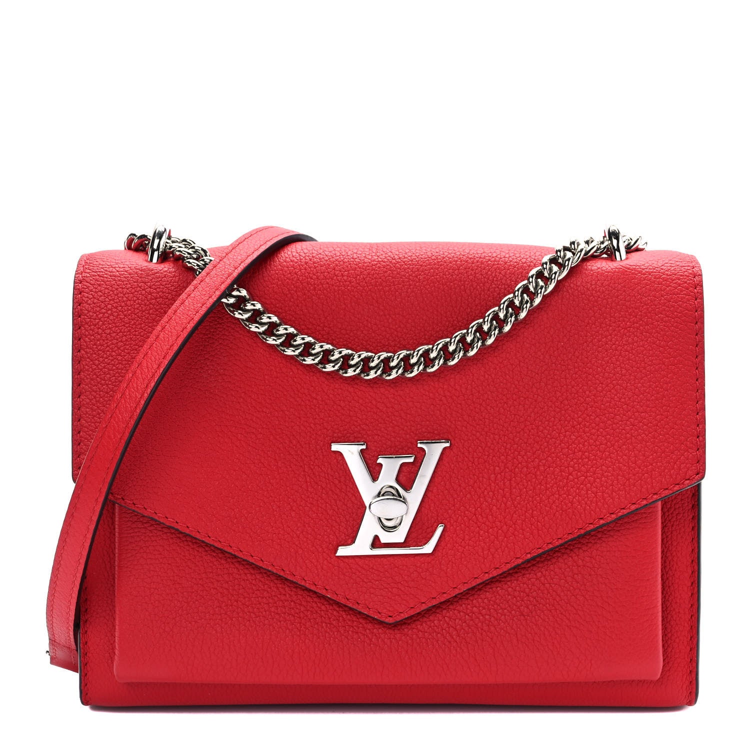 Louis Vuitton Soft Calfskin Mylockme Chain Bag BB Rubis 1 of 8