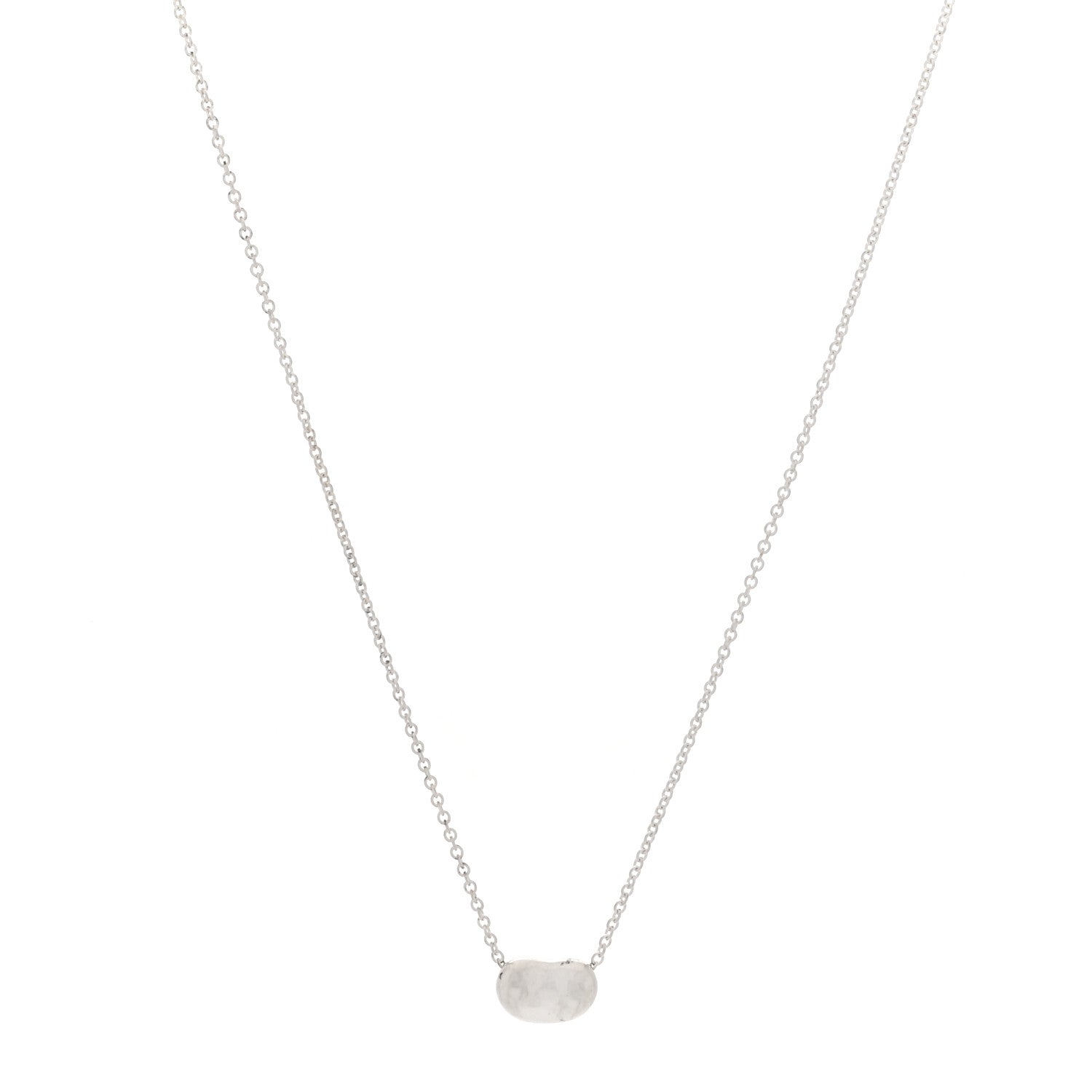 Tiffany Sterling Silver 9mm Elsa Peretti Bean Pendant Necklace 1 of 7