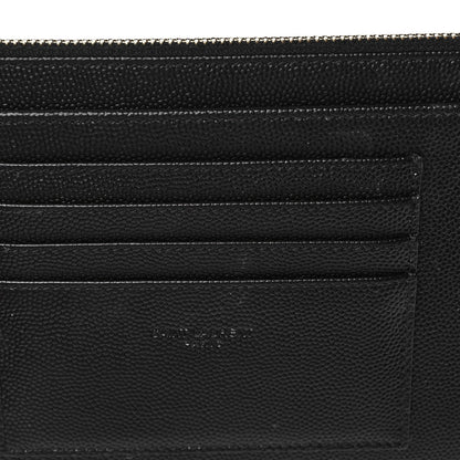 Saint Laurent Grain De Poudre Chevron Monogram Large Bill Pouch Black 10 of 11