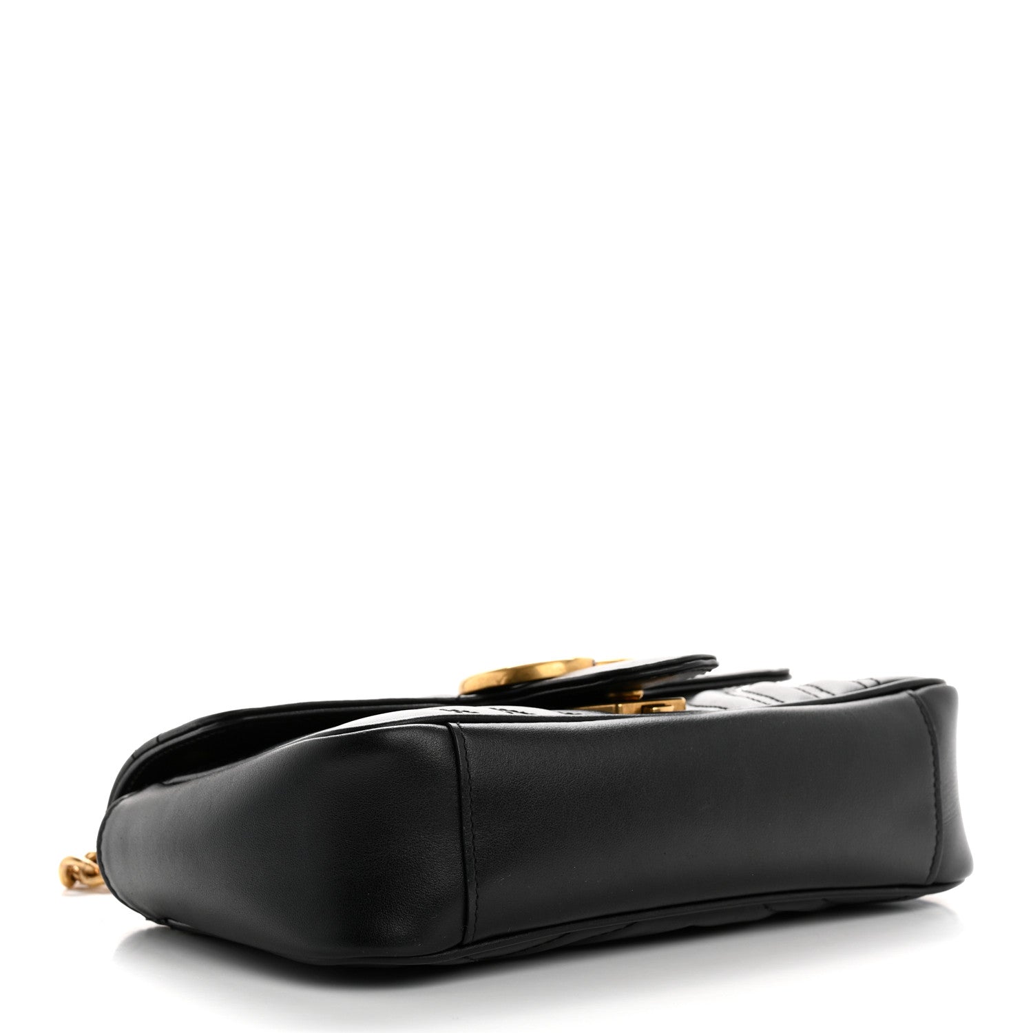 Gucci Calfskin Matelasse Mini GG Marmont Shoulder Bag Black 4 of 10