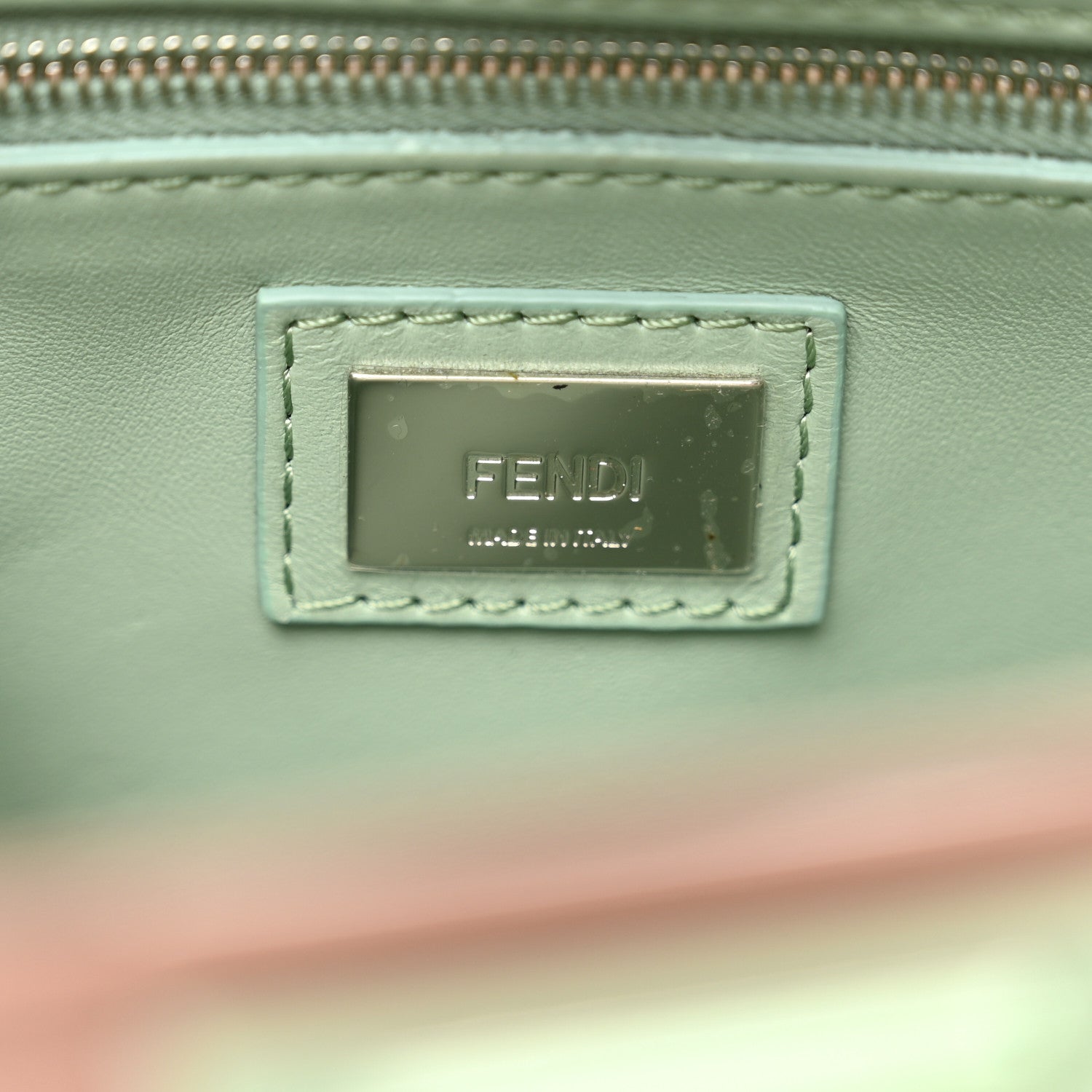 Fendi Nappa Colorblock Mini Peekaboo Iconic Satchel English Rose Plaster Oxigen 8 of 10