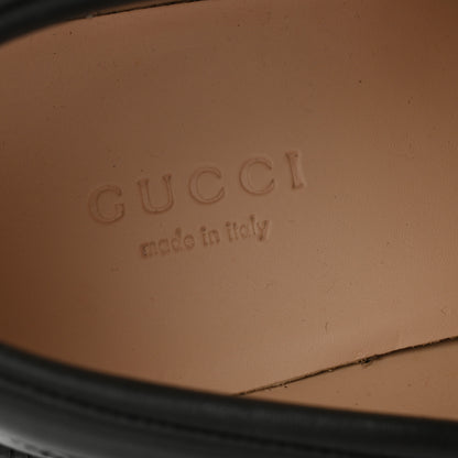 Gucci Magnum Calfskin Nappa Samoa Womens Horsebit Platform Chunky Lug Sole 40mm Loafers 35 Black 6 of 7
