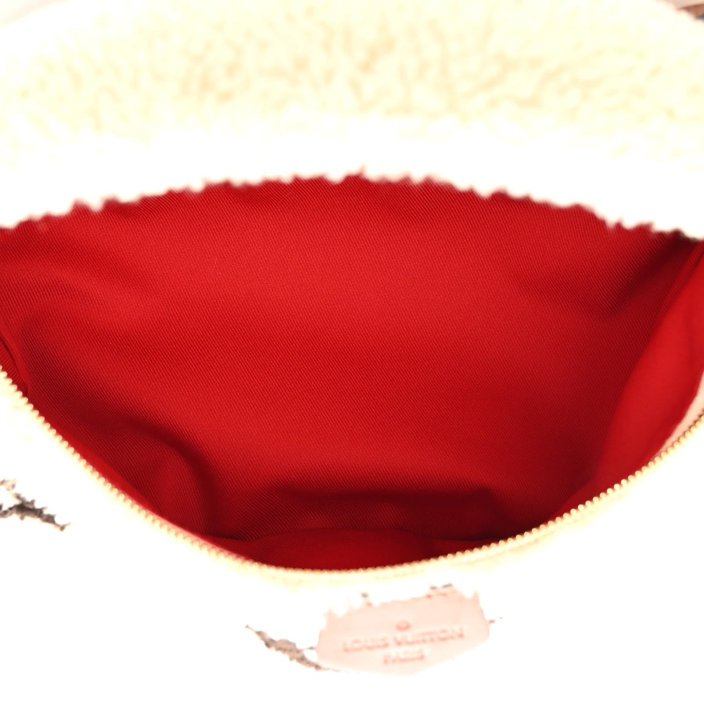 Shearling Monogram LV Ski Bumbag Cream Brown