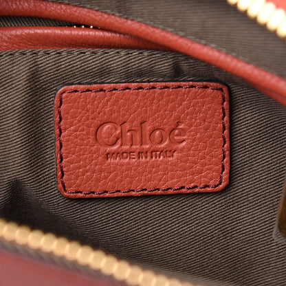Chloe Calfskin Medium Marcie Satchel Terracotta Red 5 of 9
