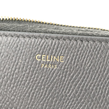 Celine Grained Calfskin Compact Zipped Wallet Grey 6 of 10
