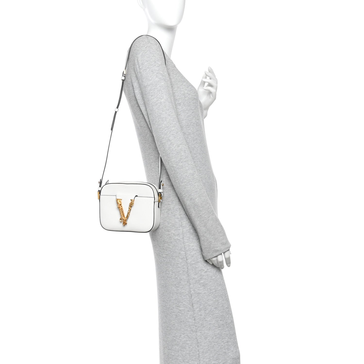 Versace Vitello Virtus Camera Bag White 2 of 10