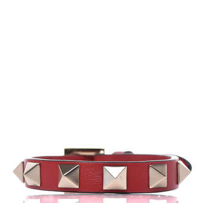 Valentino Garavani Vitello Rockstud Bracelet Red 1 of 5