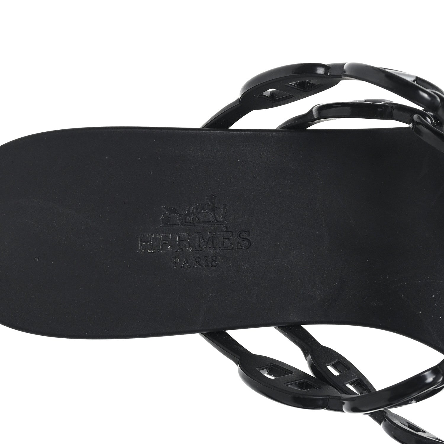Hermes Rubber Chaine d'Ancre Island Sandals 39 Black 8 of 9