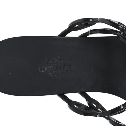 Hermes Rubber Chaine d'Ancre Island Sandals 39 Black 8 of 9