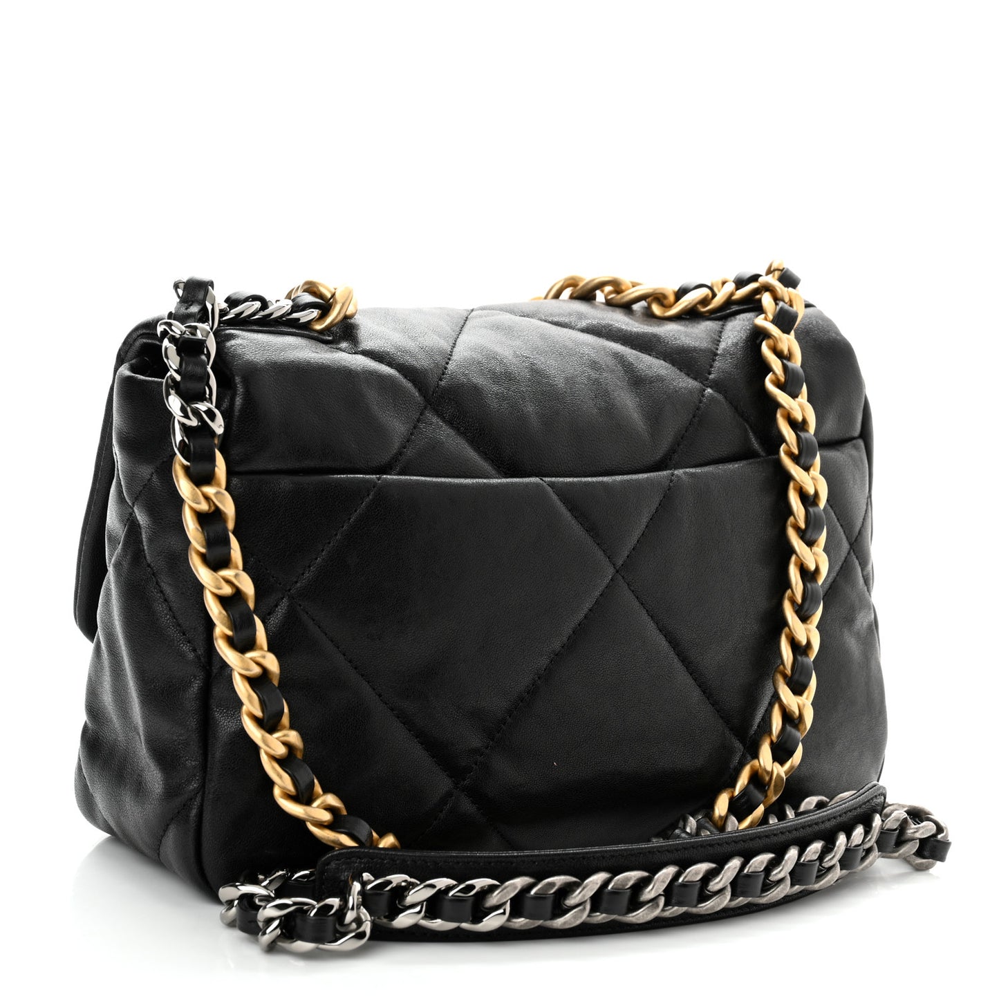 Goatskin Quilted Medium Chanel 19 Flap Black