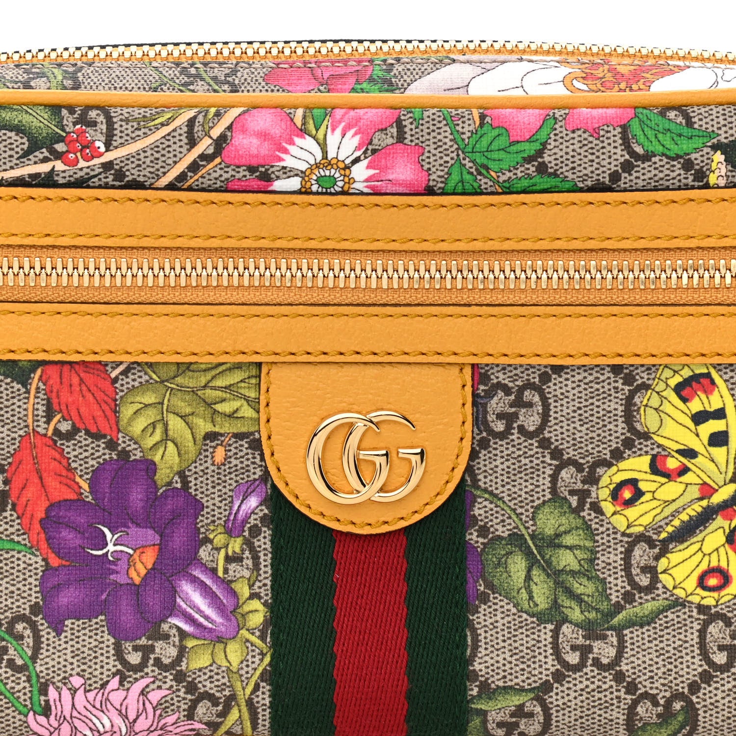 Gucci GG Supreme Monogram Flora Medium Ophidia Belt Bag Beige Multicolor Crop 8 of 10