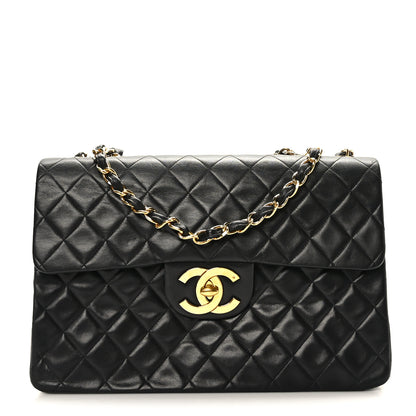 Chanel Lambskin Quilted XL Jumbo Single Flap Black 1 of 9
