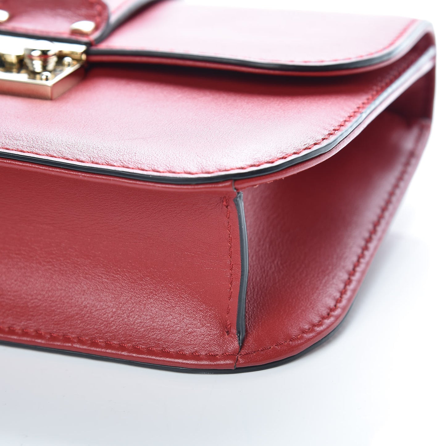 Vitello Small Glam Lock Rockstud Flap Rosso Valentino