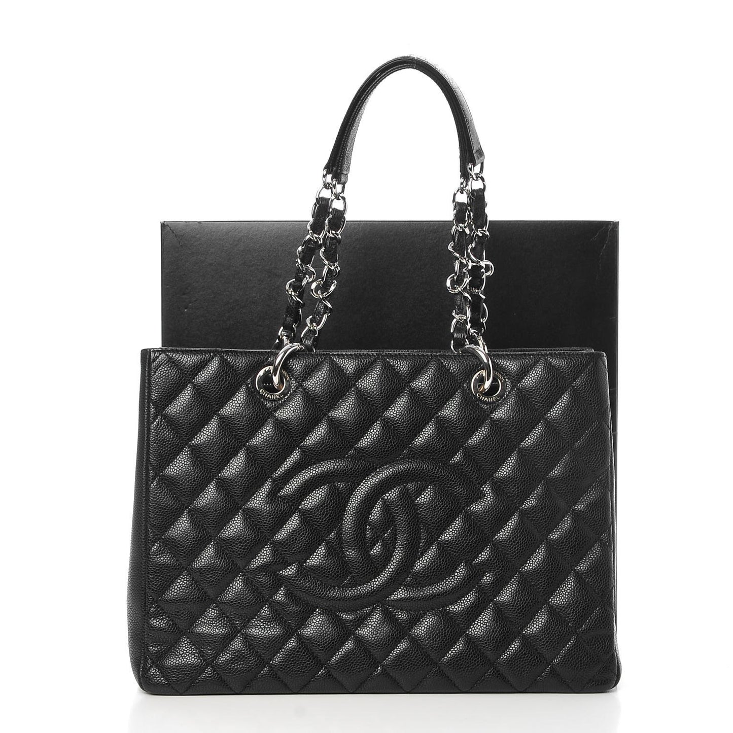 Caviar Quilted Grand Shopping Tote GST Black