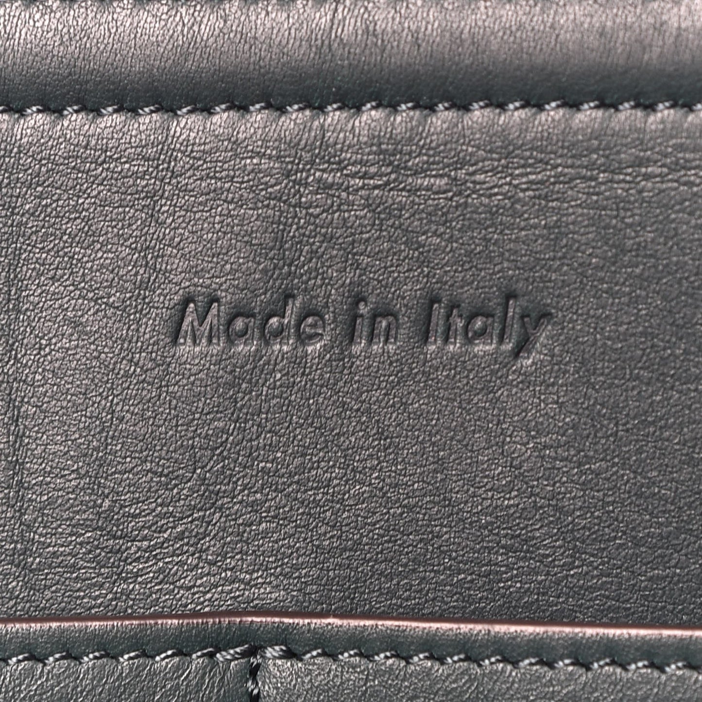Baby Grained Calfskin Medium Tri-Fold Bag Bottle Green
