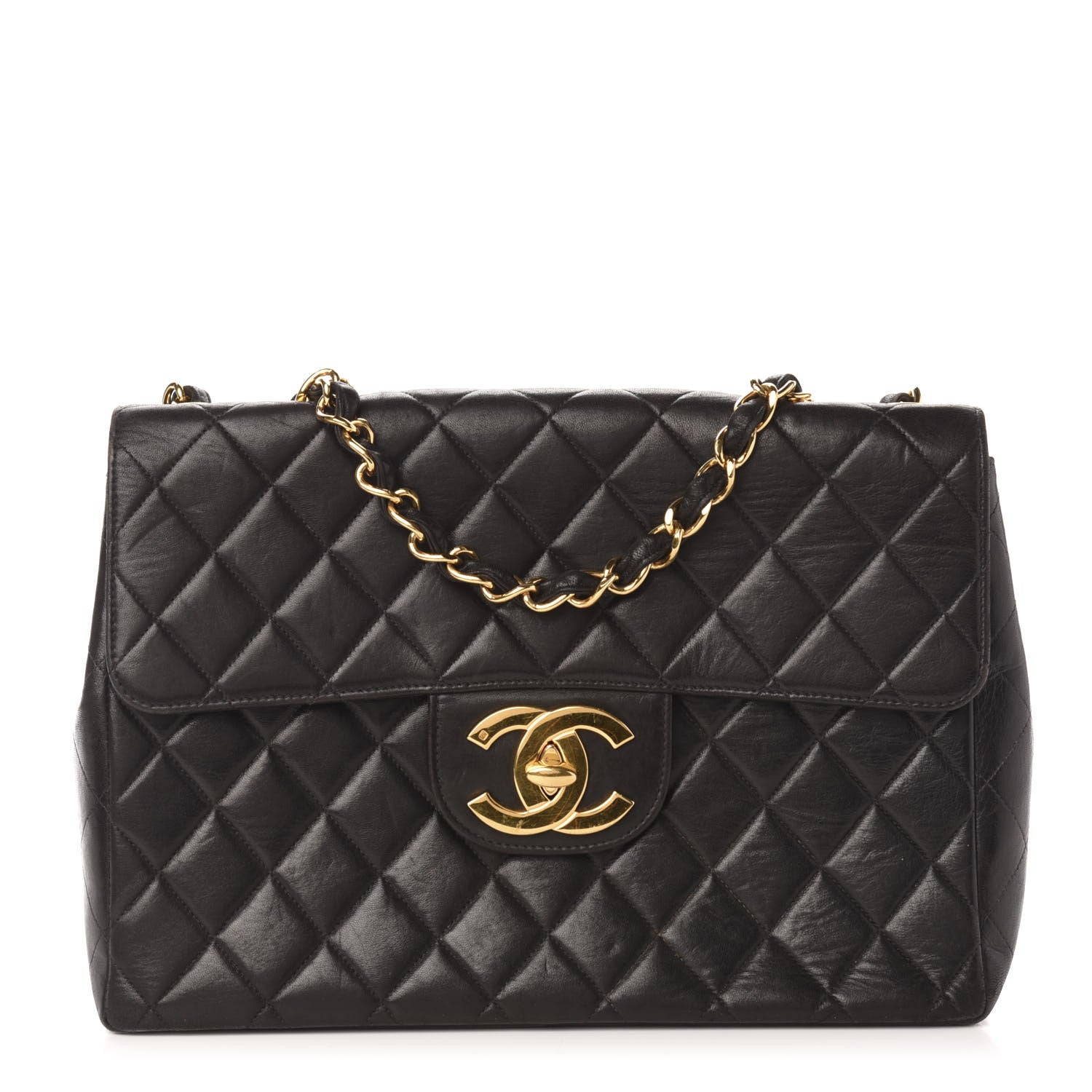 Chanel Lambskin Quilted Jumbo Single Flap Black 1 of 11