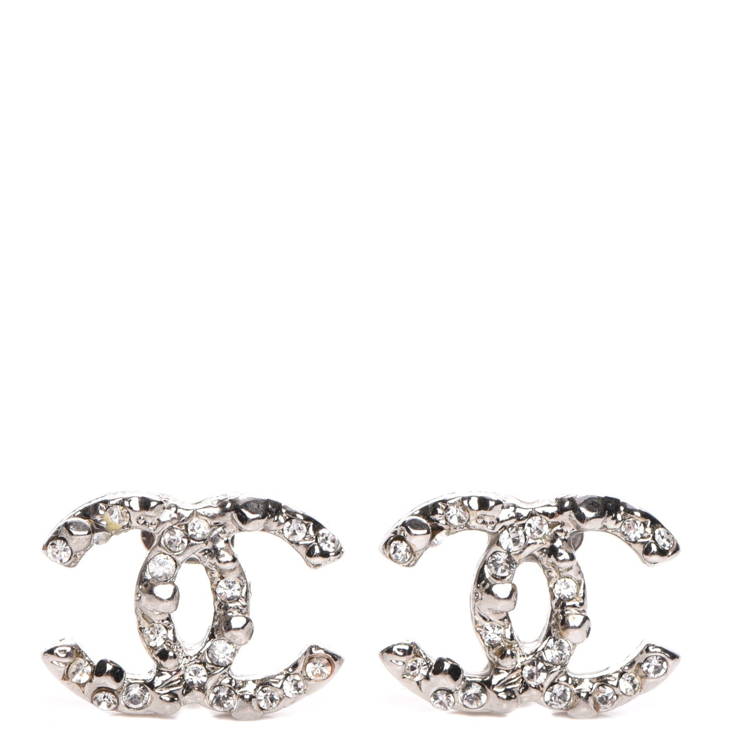 Crystal CC Earrings Silver