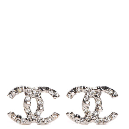 Chanel Crystal CC Earrings Silver 1 of 5