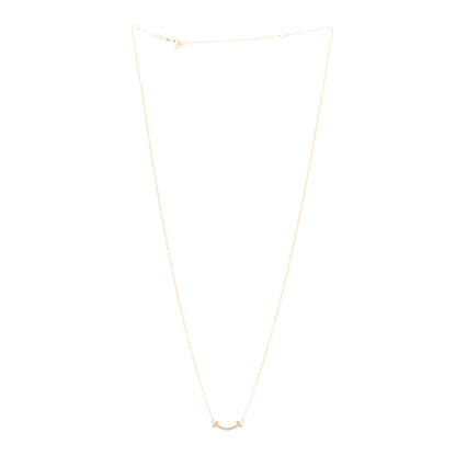 Tiffany 18K Rose Gold Mini T Smile Pendant Necklace 4 of 4