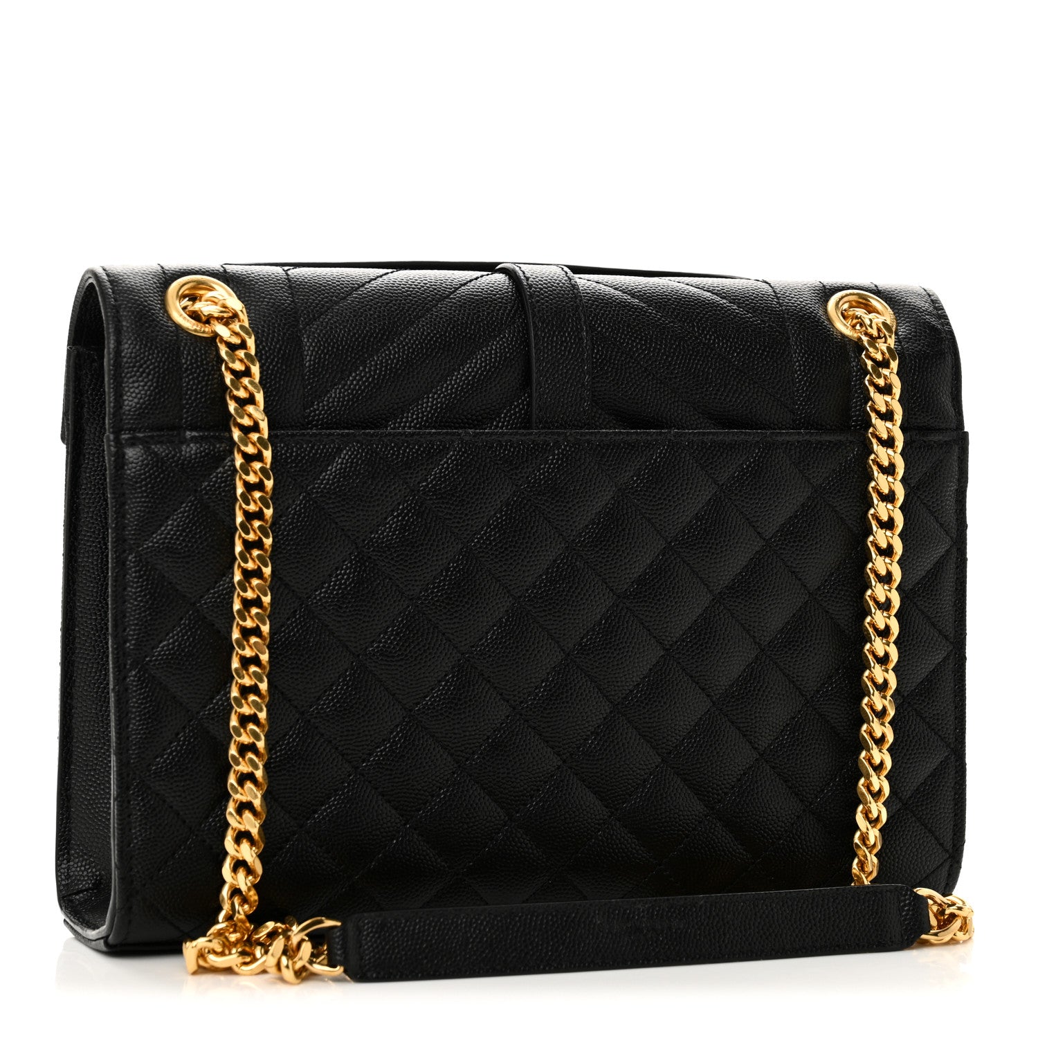 Saint Laurent Grain De Poudre Textured Mixed Matelasse Triquilt Medium Monogram Satchel Black 3 of 10