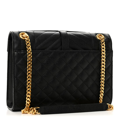 Saint Laurent Grain De Poudre Textured Mixed Matelasse Triquilt Medium Monogram Satchel Black 3 of 10