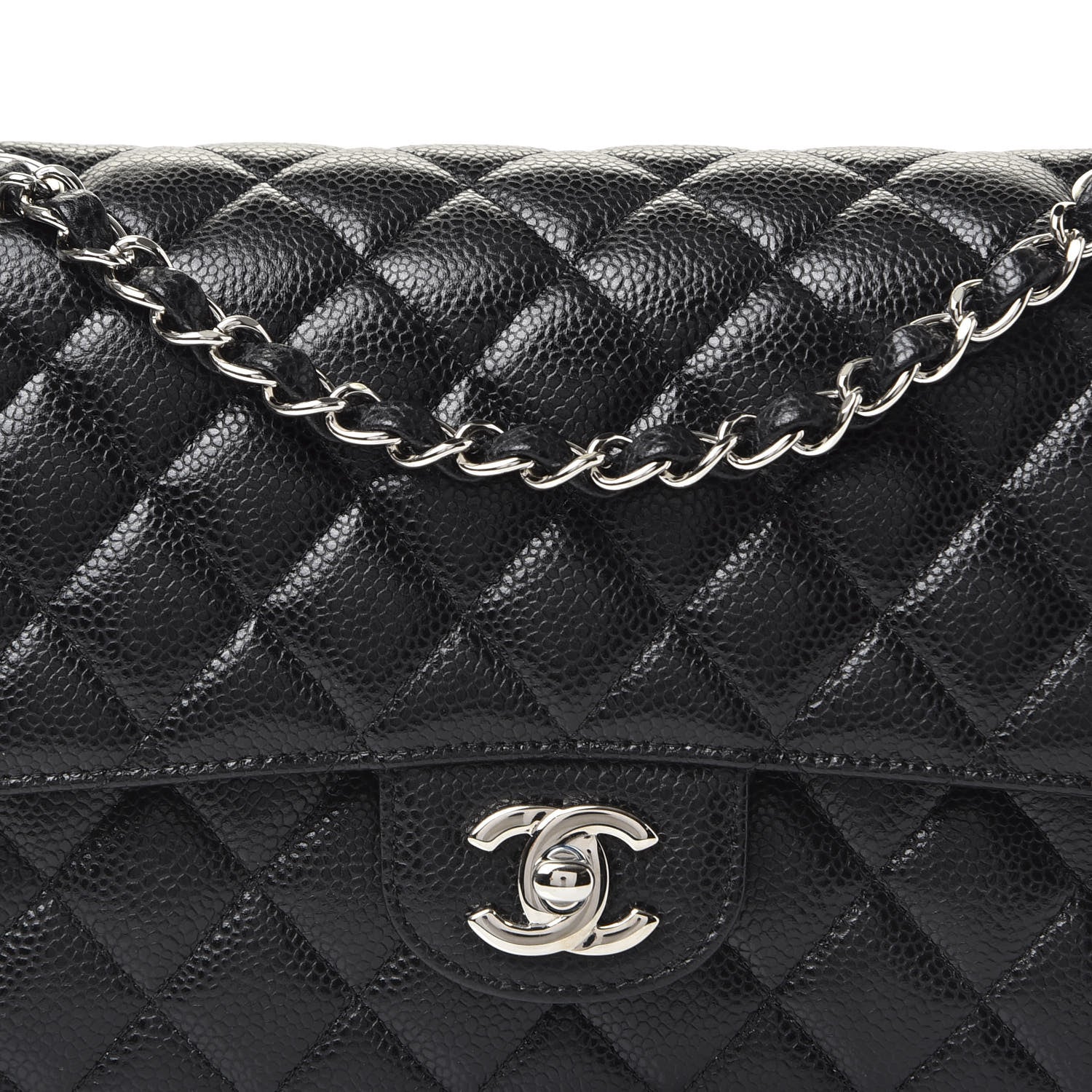 Chanel Caviar Quilted Medium Double Flap Black 9 of 10