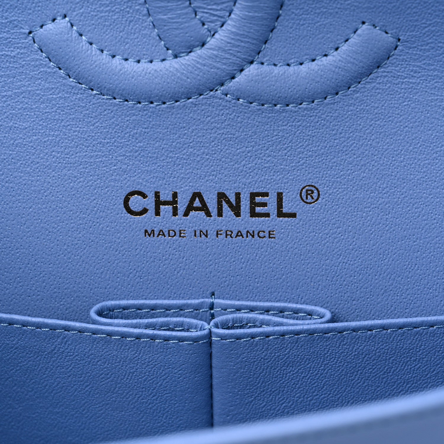 Chanel Lambskin Quilted Medium Double Flap Light Blue 6 of 10