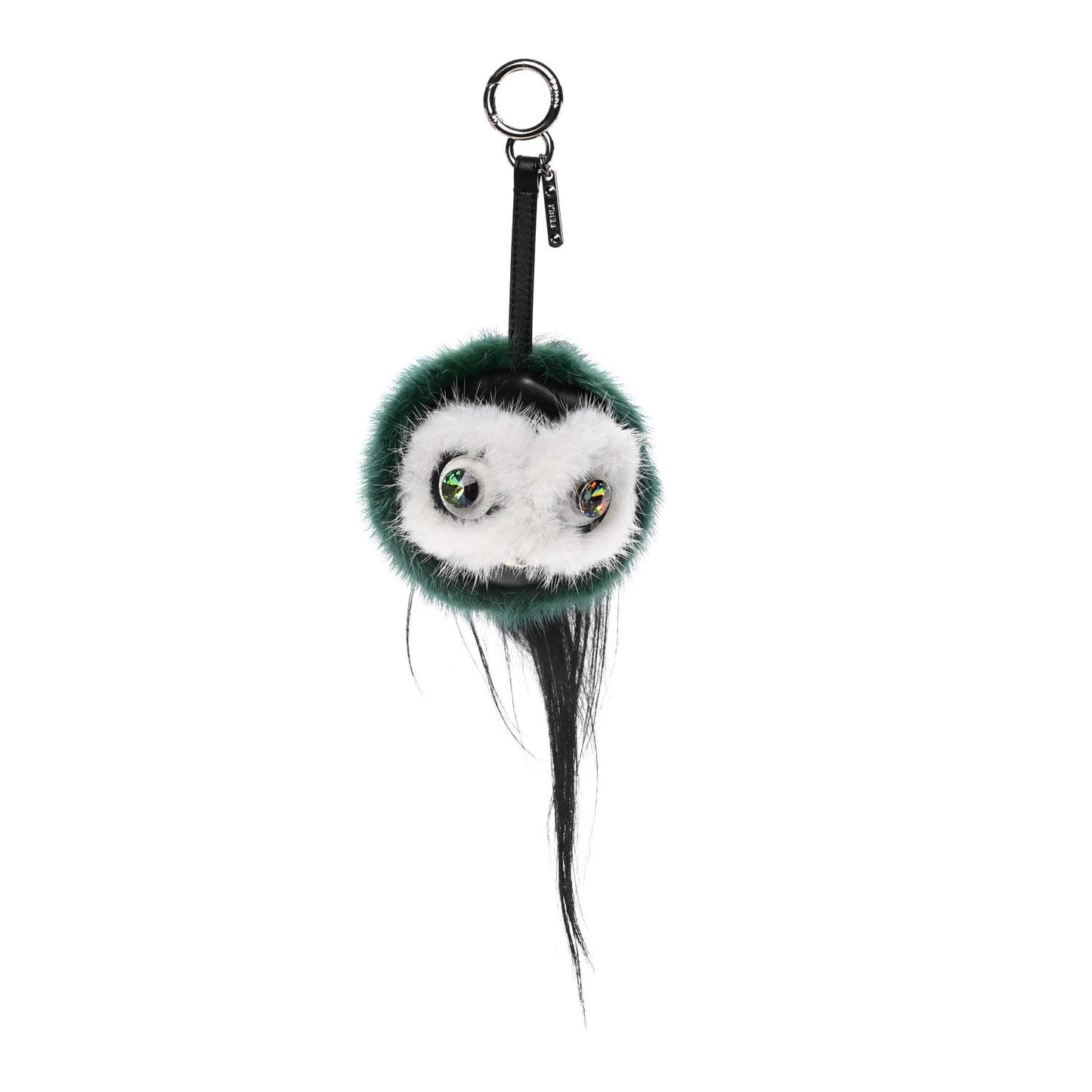 Mink Goat Fur QuTweet Cucaoo Bag Bug Charm Green White
