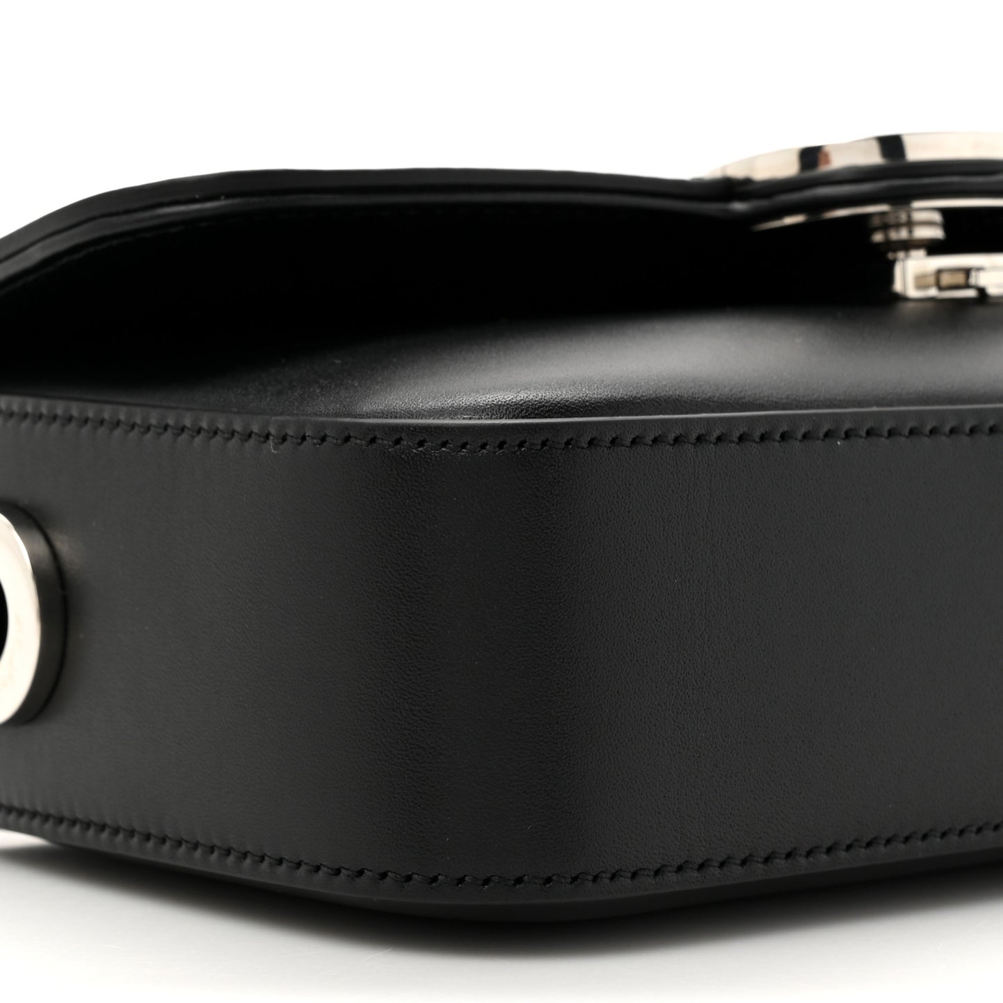Senna Calfskin Petite GG Top Handle Shoulder Bag Black