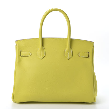 Hermes Epsom Candy Birkin 30 Lime Gris Perle 3 of 34
