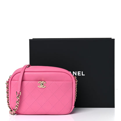 Chanel Goatskin Quilted Medium Casual Trip Camera Case Pink 9 of 9