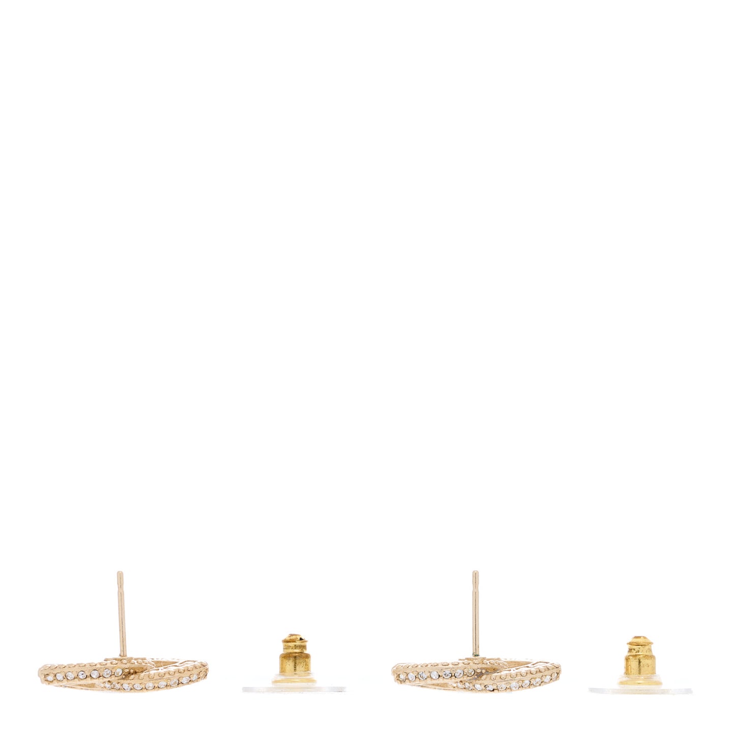 Crystal Timeless CC Earrings Light Gold