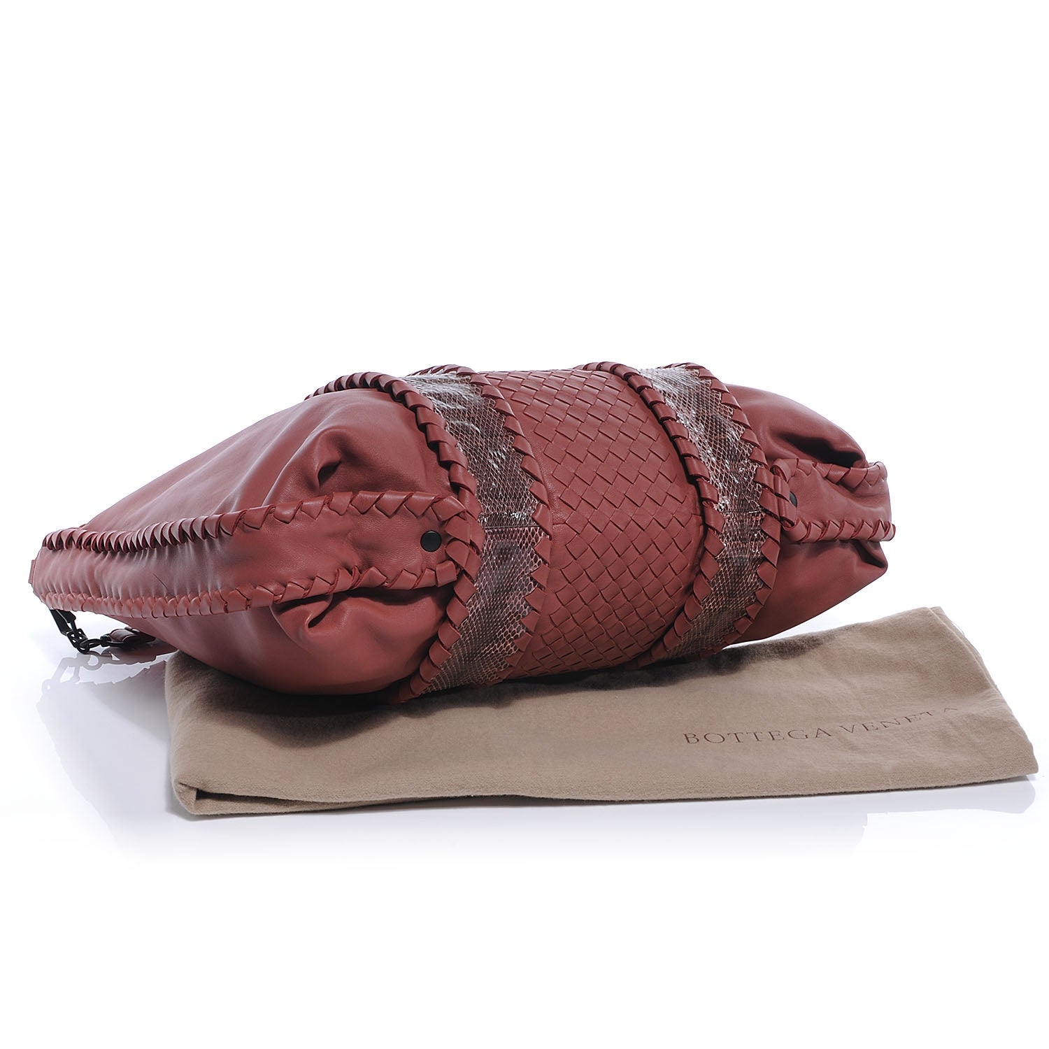 Bottega Veneta Nappa Intrecciato Python Tote Boucher 4 of 8