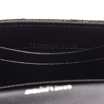 Saint Laurent Grain De Poudre Matelasse Chevron Small Monogram Envelope Wallet Black 7 of 8