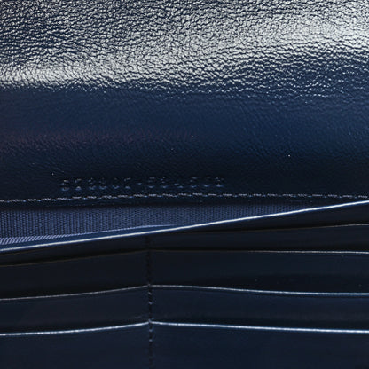 Gucci Vintage Effect Calfskin Matelasse Diagonal Torchon GG Marmont Chain Wallet Blue Agata Mystic White 7 of 9