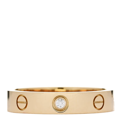 Cartier 18K Yellow Gold Diamond 4mm LOVE Wedding Band Ring 54 6.75 1 of 4