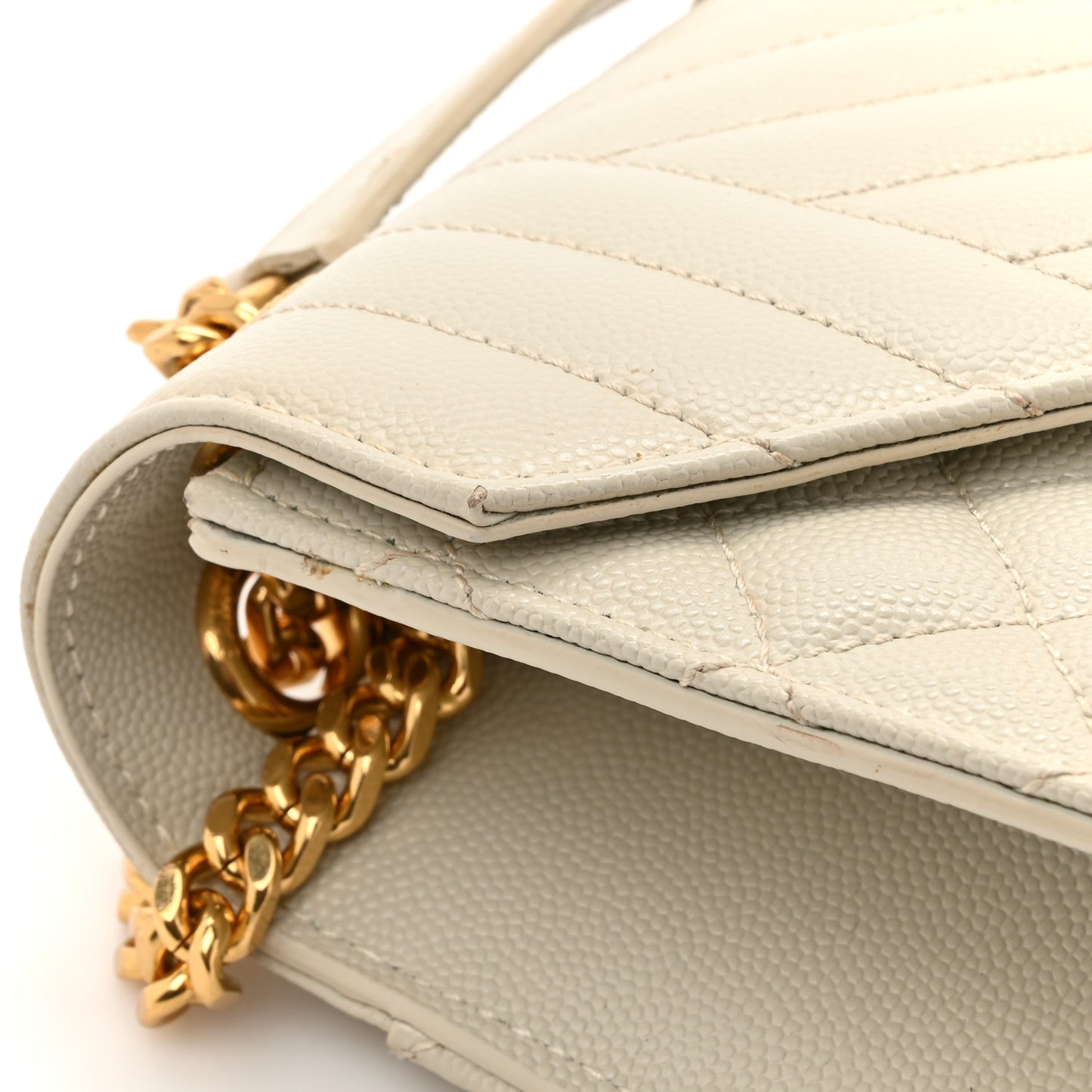Grain De Poudre Medium Triquilt Monogram Satchel Crema Soft