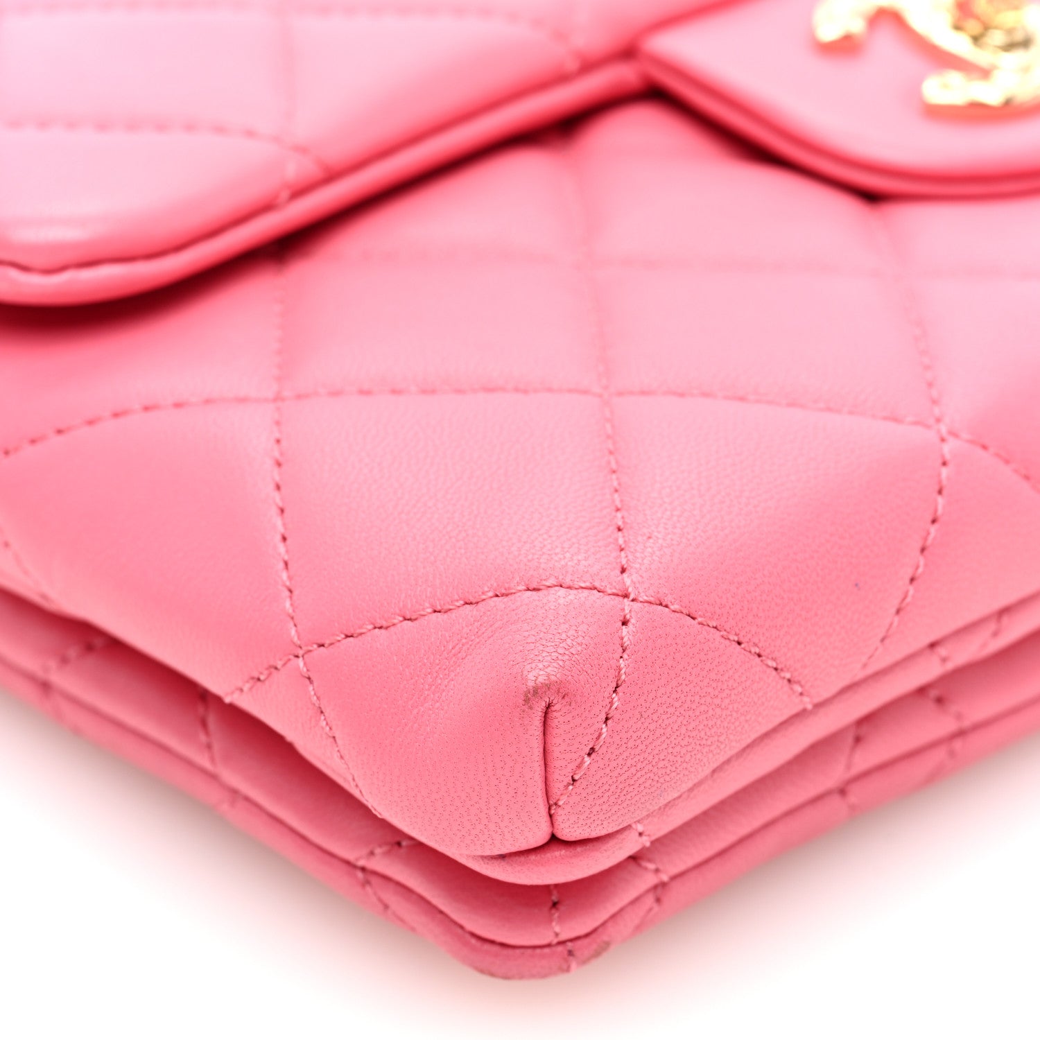Chanel Lambskin Quilted CC Pocket Clutch With Chain Pink 10 of 19