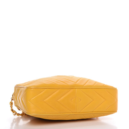 Chanel Lambskin Chevron Tassel Camera Case Yellow 4 of 11