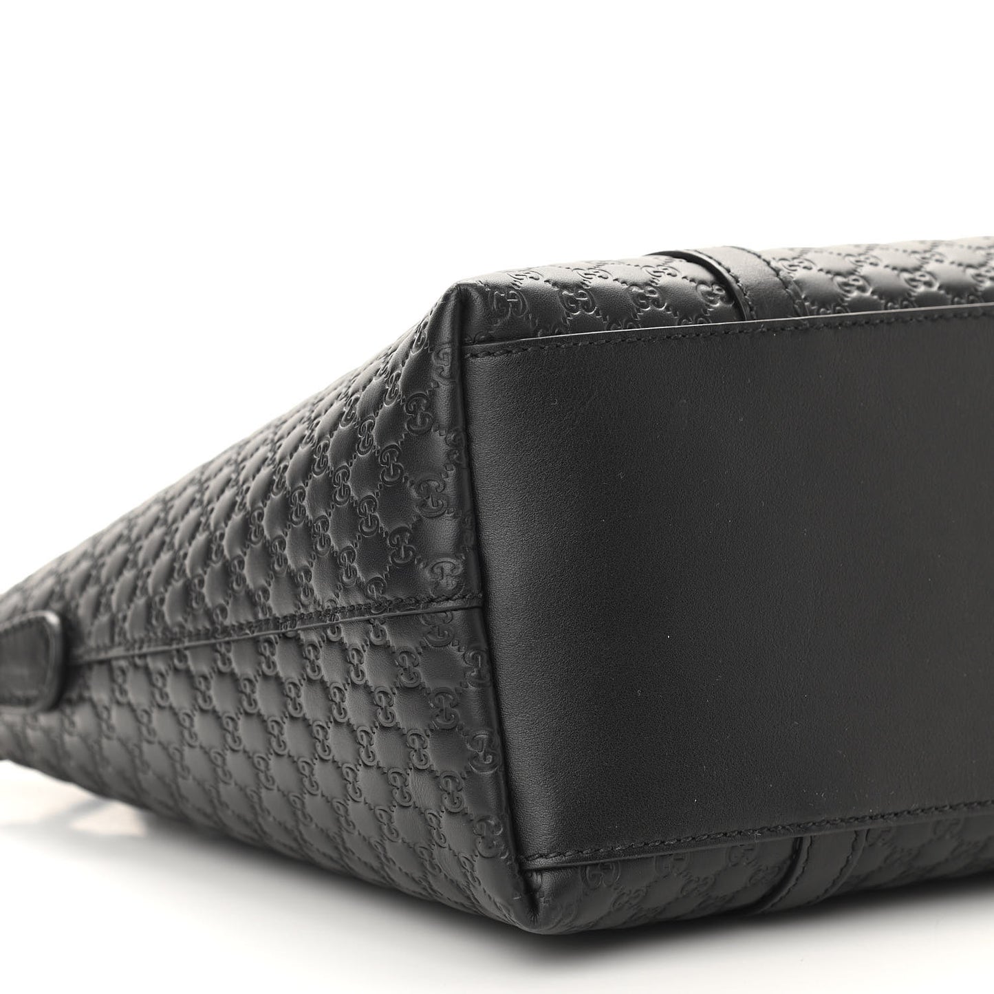 Soft Microguccissima Small Zippered Satchel Black