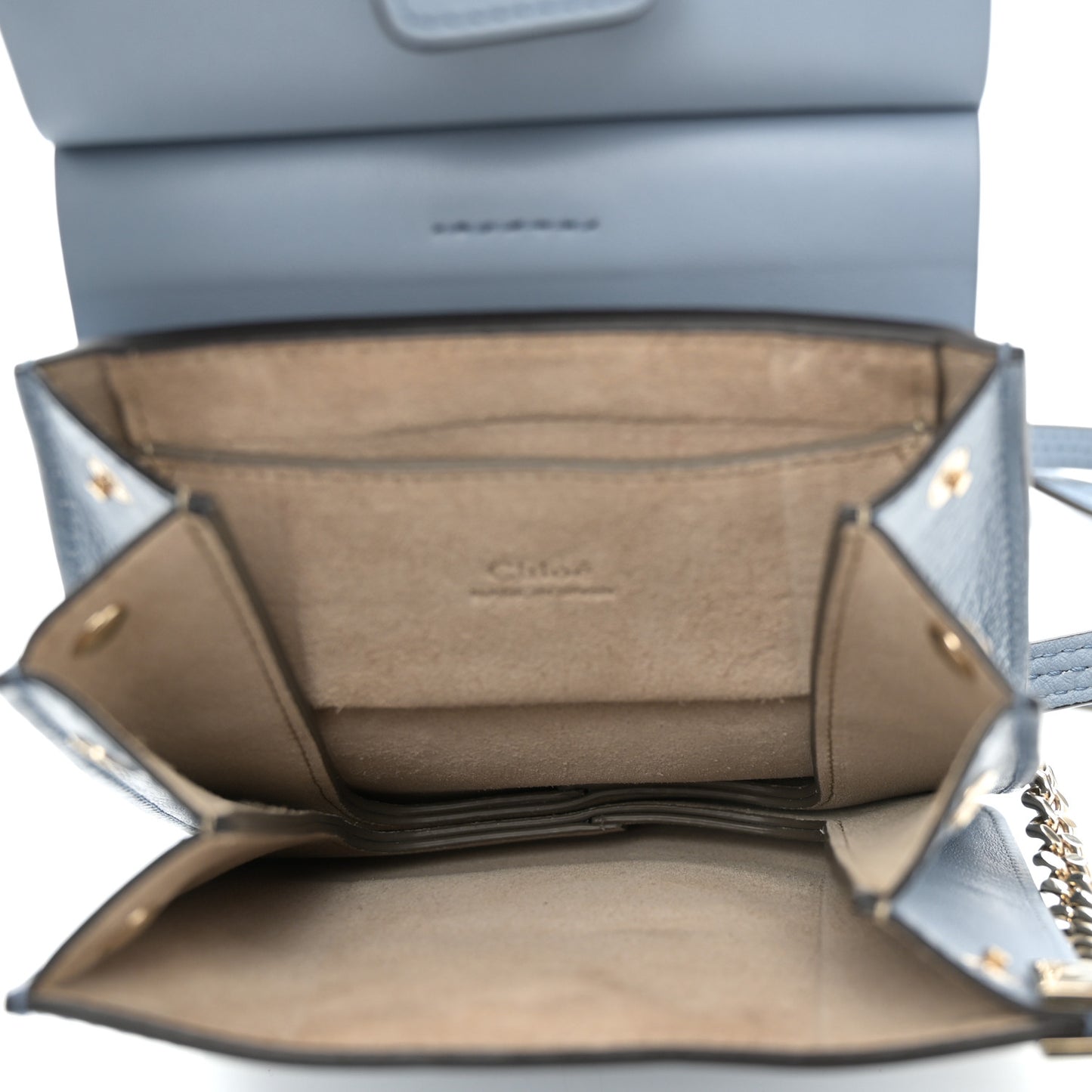 Suede Calfskin Mini Faye Bracelet Bag Washed Blue