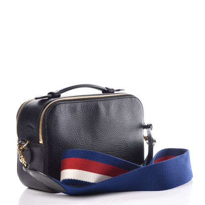 Gucci Grained Calfskin Sylvie Web Kingsnake Small Camera Bag Black Multicolor 3 of 10