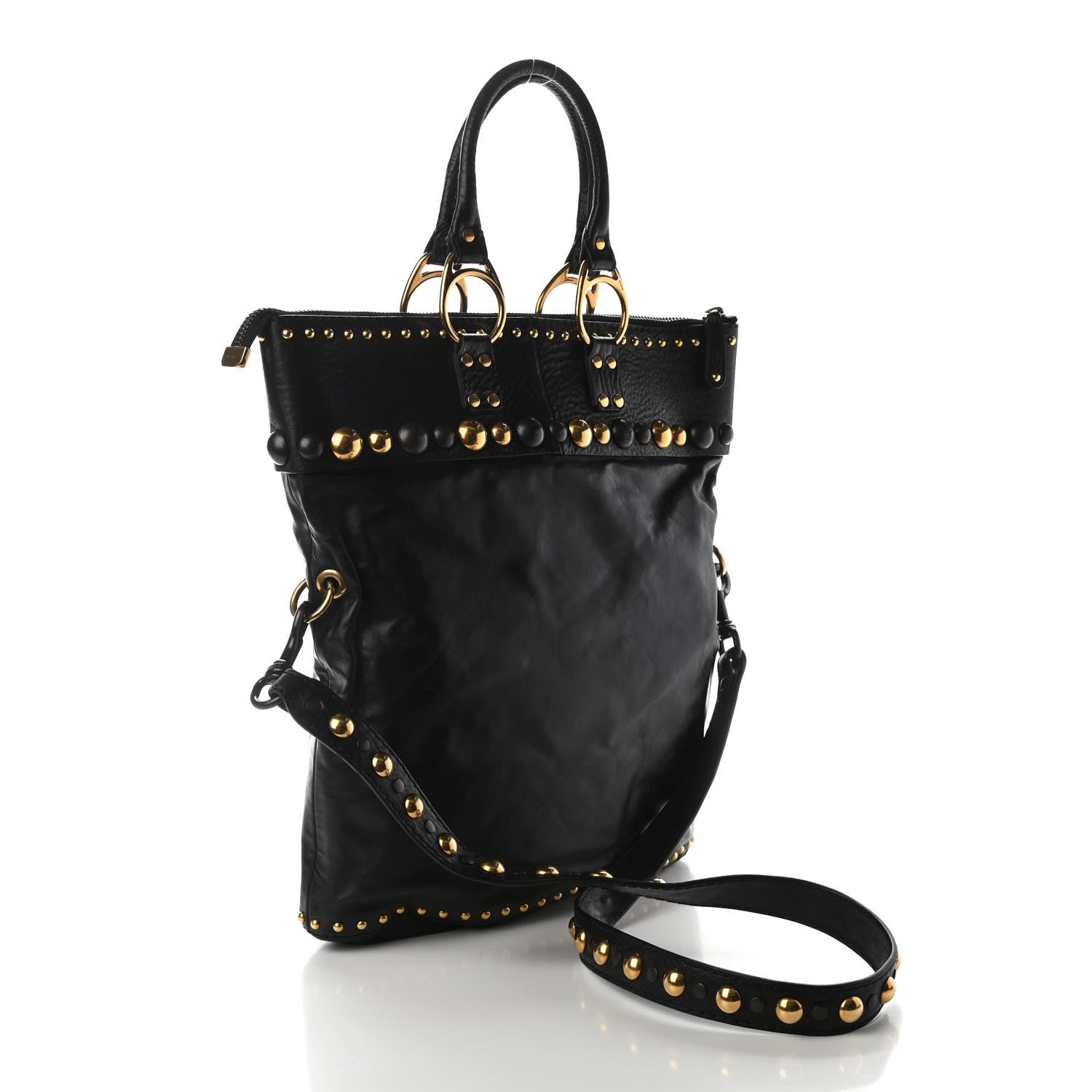 Gucci Calfskin Large Babouska Tote Black 3 of 9