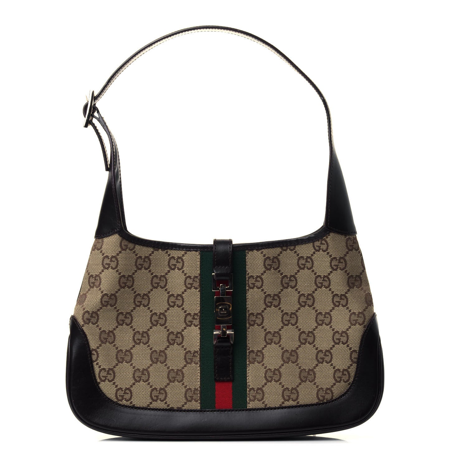 Gucci Monogram Web Small Jackie O Hobo Dark Brown 1 of 4
