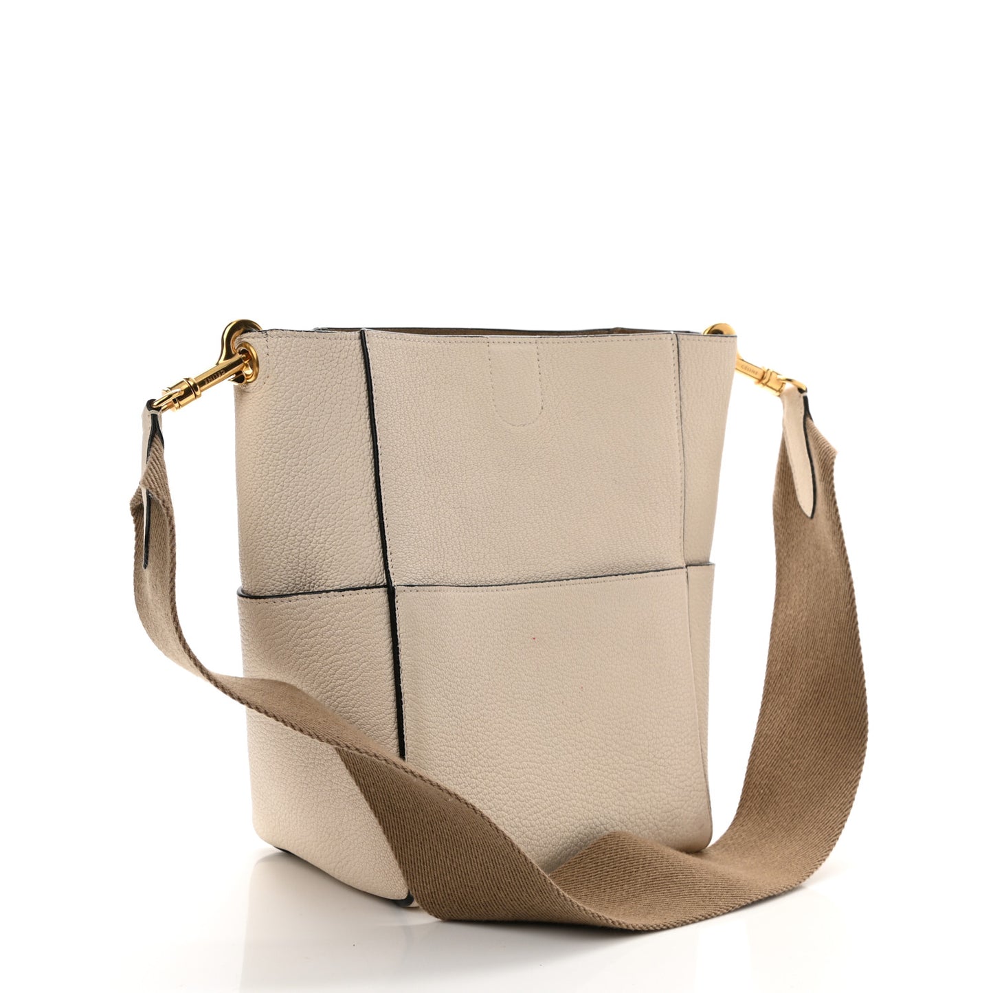 Goatskin Sangle Bucket Bag Light Taupe